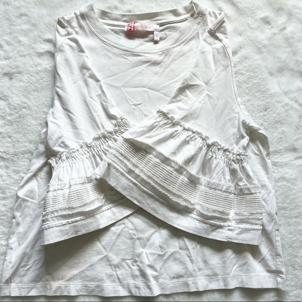 SEE BY CHLOE CREWNECK BELL SLEEVE COTTON TOP Size Small Chic Stylish MINIMALIST - Picture 6 of 11